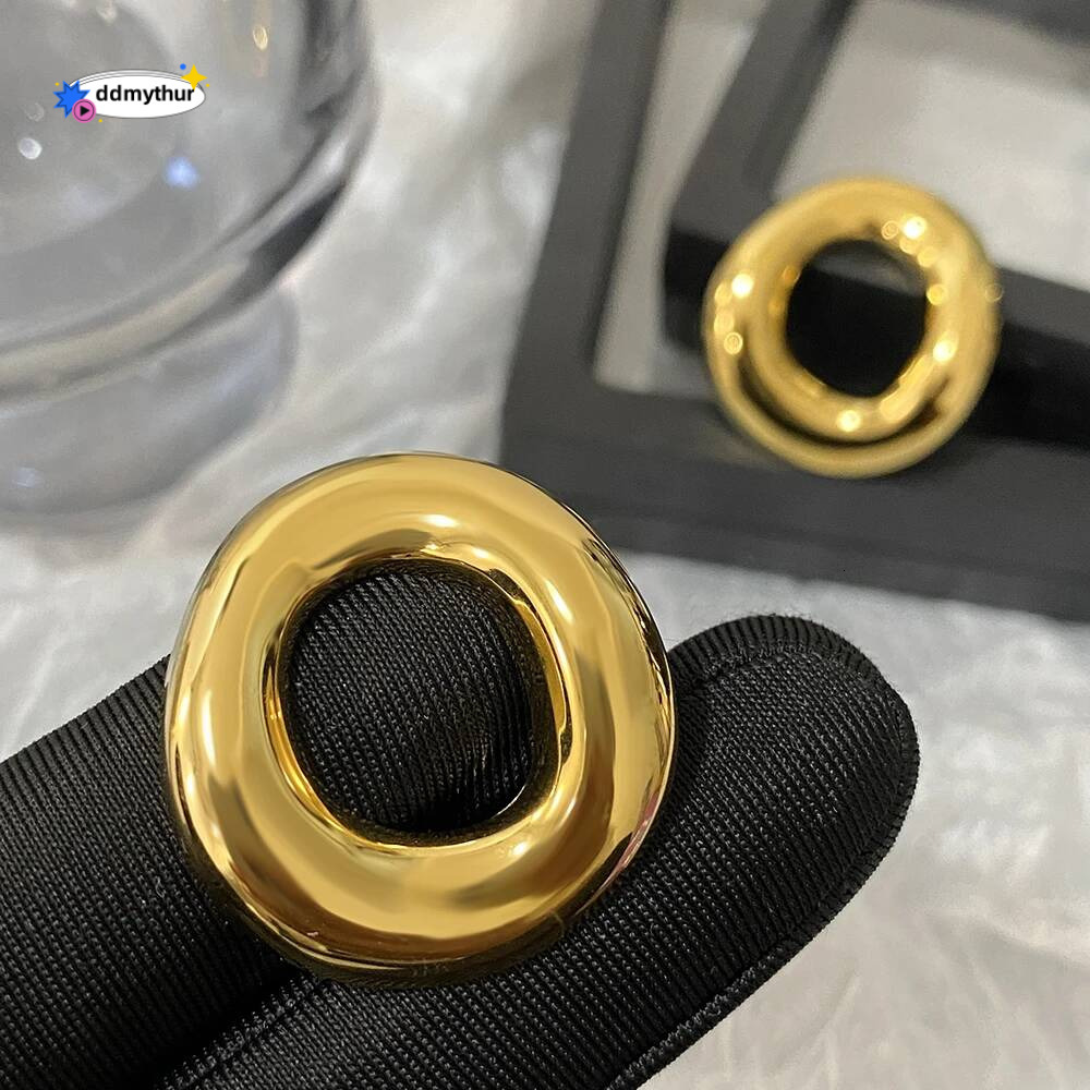 Irregular Chubby Geometric Circle Stud for Women Men Chic Fashion Gold Plated Stainless Steel Earrings Jewelry Gifts ddmythur
