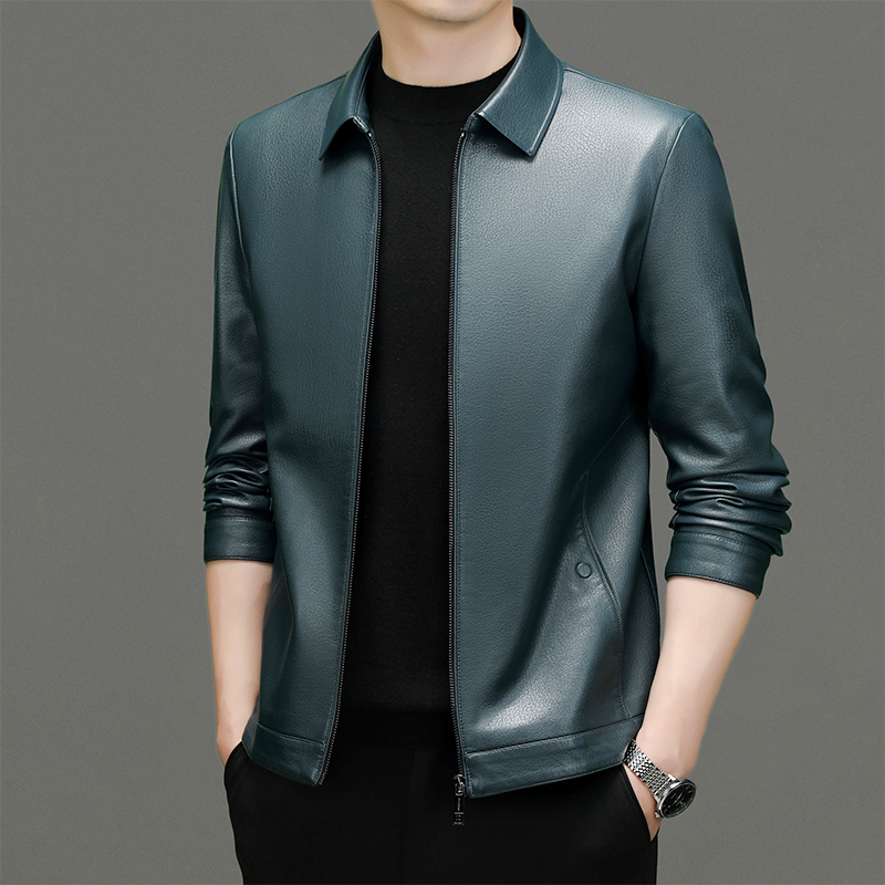 Middle-aged Mens Fashionable Business Pu Leather Coat for Everyday Wear Stylish & Durable 8362