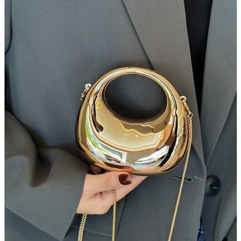 Hot Selling Womens Crossbody Bag 2024 New PVC Metallic Luster Half Moon Party Banquet Womens Bag Handbag Womens Bag Z250510