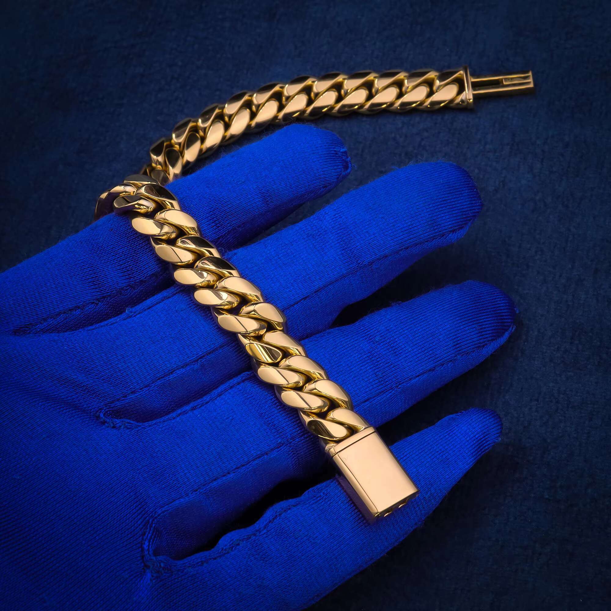 Customized Iced Out Jewelry Gold and Silver Plating Moissanite Hip Hop Silver Moissanite Cuban Link Bracelet Cuban Chain