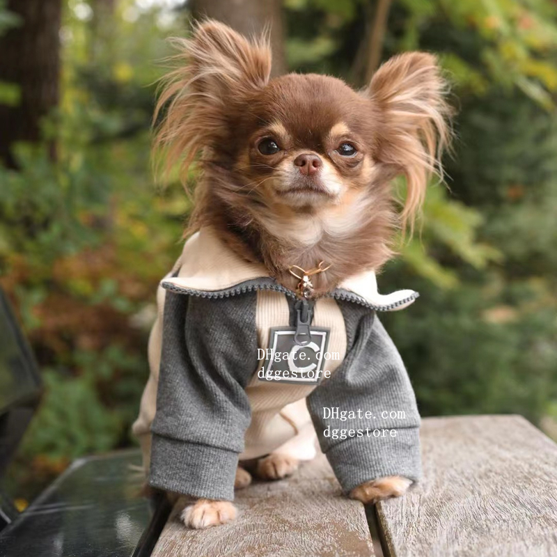 free shipping Designer Clothes Winter Dog Apparel Soft Warm Dogs Lapel et Cold Weather Pet Coats for Small Doggy Chihuahua French Bulldog Sweatshirts 