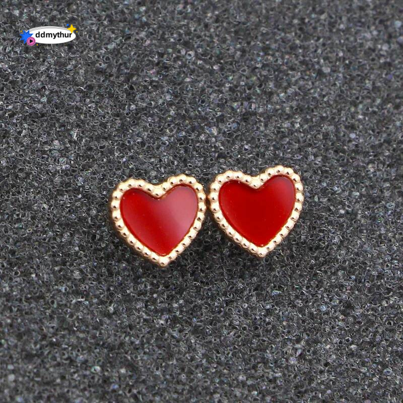 Lovely Heart Stud Earring For Woman Rose Gold Color Pure Stainless Steel Jewelry Girl Gift Party Not Fade Free Shipping ddmythur