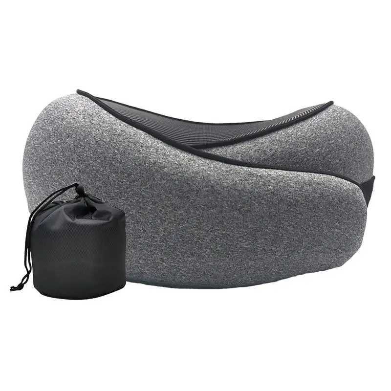 Memory foam neck pillow Cervical Vertebra travel portable noon plane U-shaped pillow sleep camping pillow handbag M250510