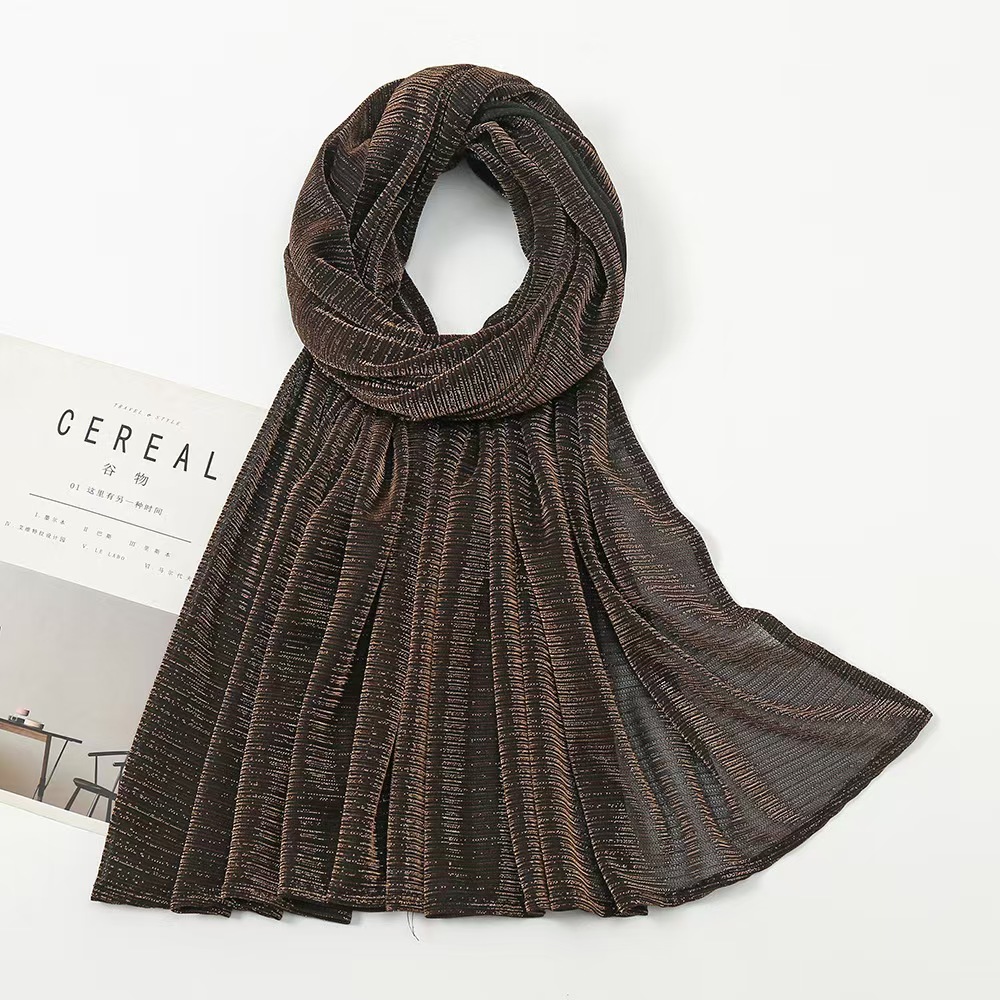 T675 autumn and summer thin monochrome gold and silver silk head scarf pure color soft headscarf female shawl