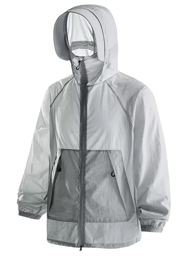 YYUH201 new thin short coat, casual and versatile outdoor breathable sun-protective clothing, ice silk skin jacket