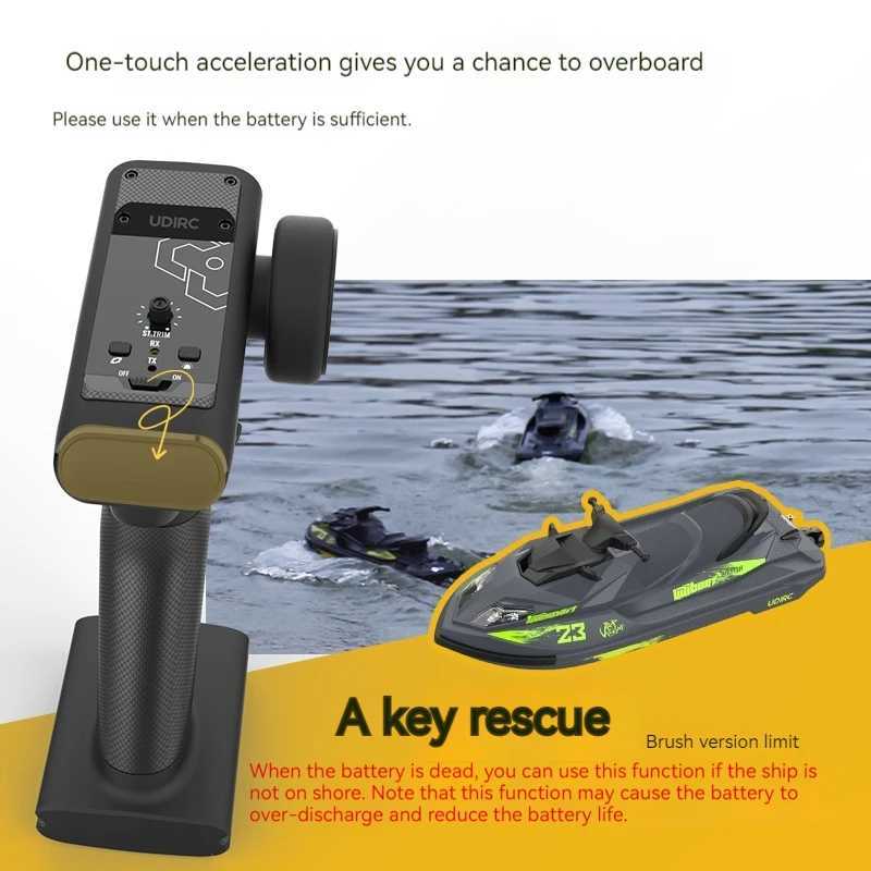 New Udi923 Brushless Remote Control Fast Boat One Click Capsizing Self Rescue Childrens Electric Remote Control Boat Motorboat X250509