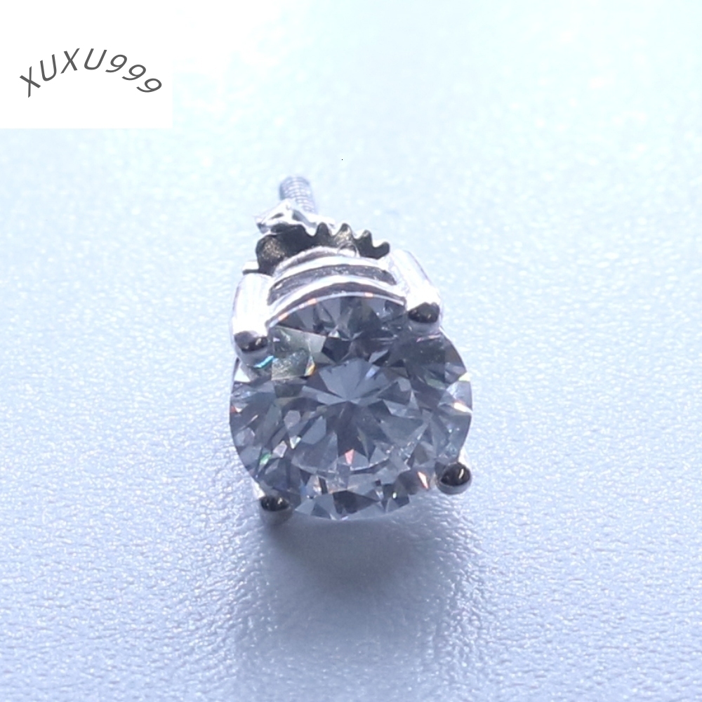 5mm 6mm 7mm Customized Moisssanite Earring Solid 14k White Gold VVS Moissanite Stud Earrings