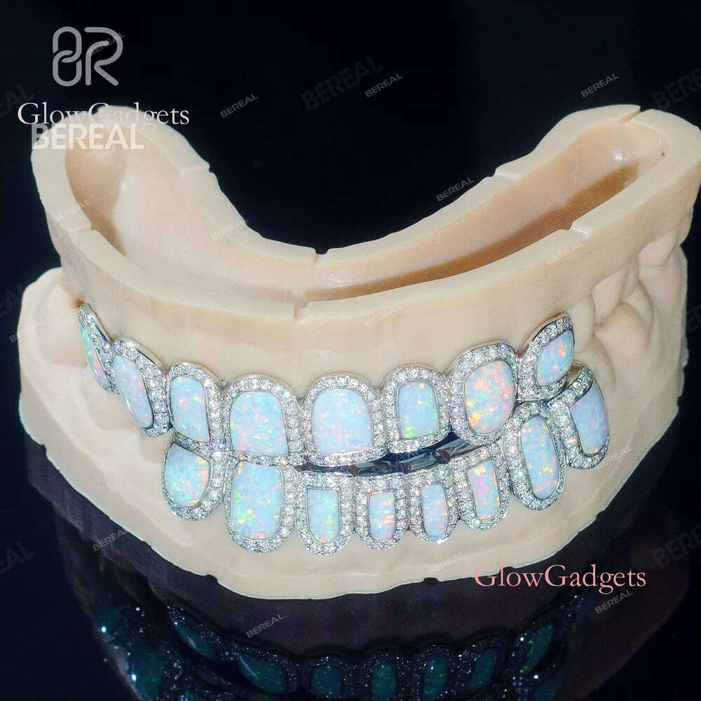 Pass Tester Moissanite Hip Hop Style Iced Out Sier Vvs Dia Opal Teeth Grillz Jewelry Men Women