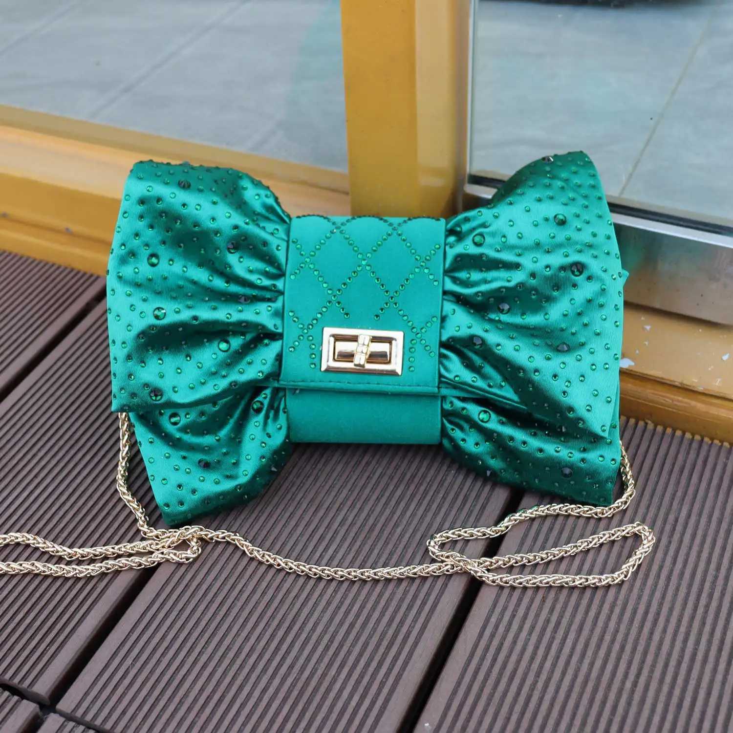 Classic Night Banquet Bag Cheaper Grace Bowknot Silks Women Evening Bags for Pochette Prom Clutch Bags Ladies Purse Handbags Z250512