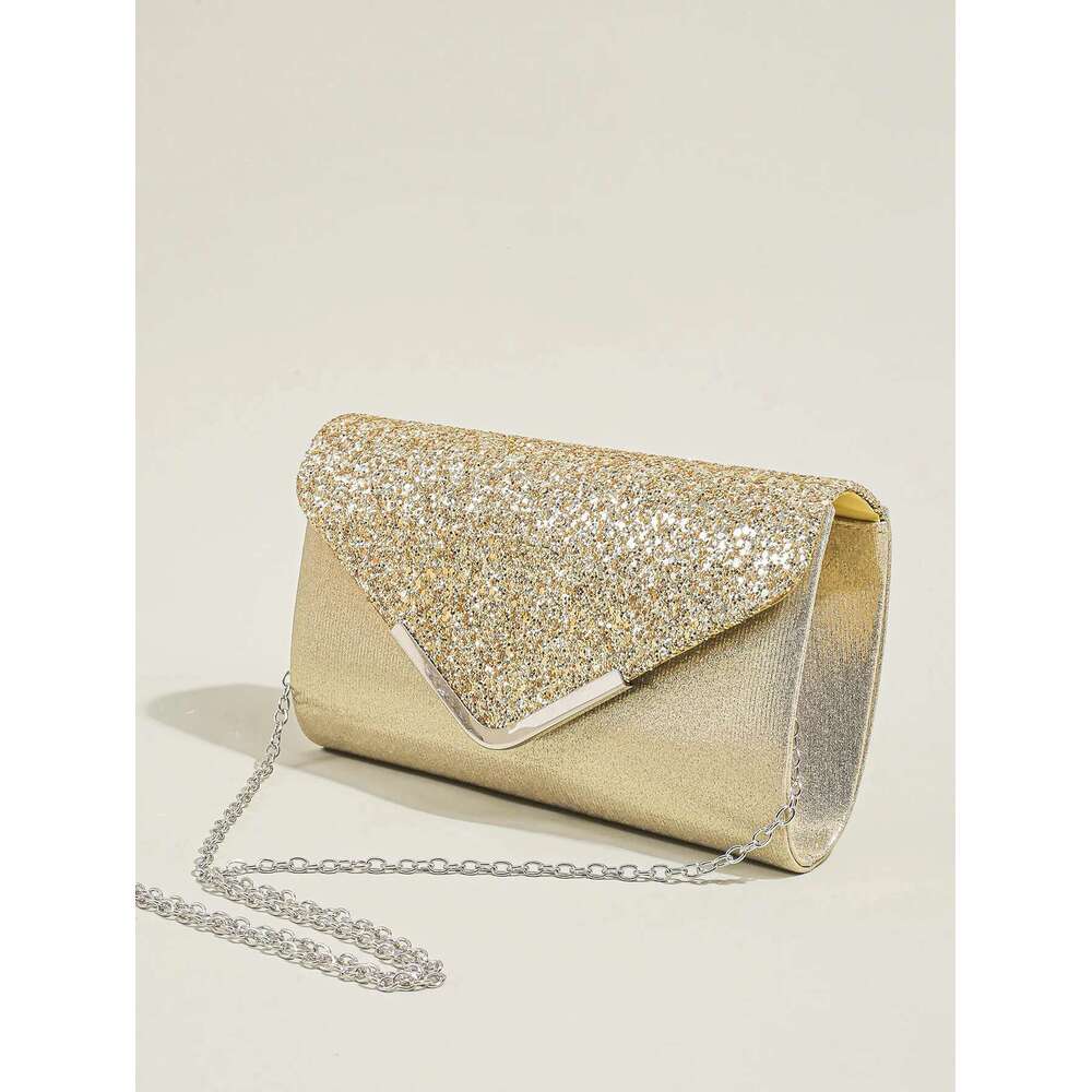 Dinner Bag Women Evening Envelope Handbag Prom Sequin Clutch Purse Chain Shoulder Cross Body Bag For Party KQ