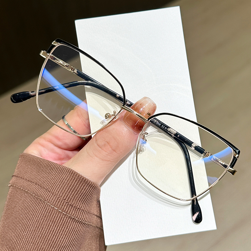 2025 New Sunglasses for Women Mens Anti Blue Light Reading Glasses Designer Metal Eyeglasses Frame Net Red Vegan Face Repair Decoration Glasses g19-00