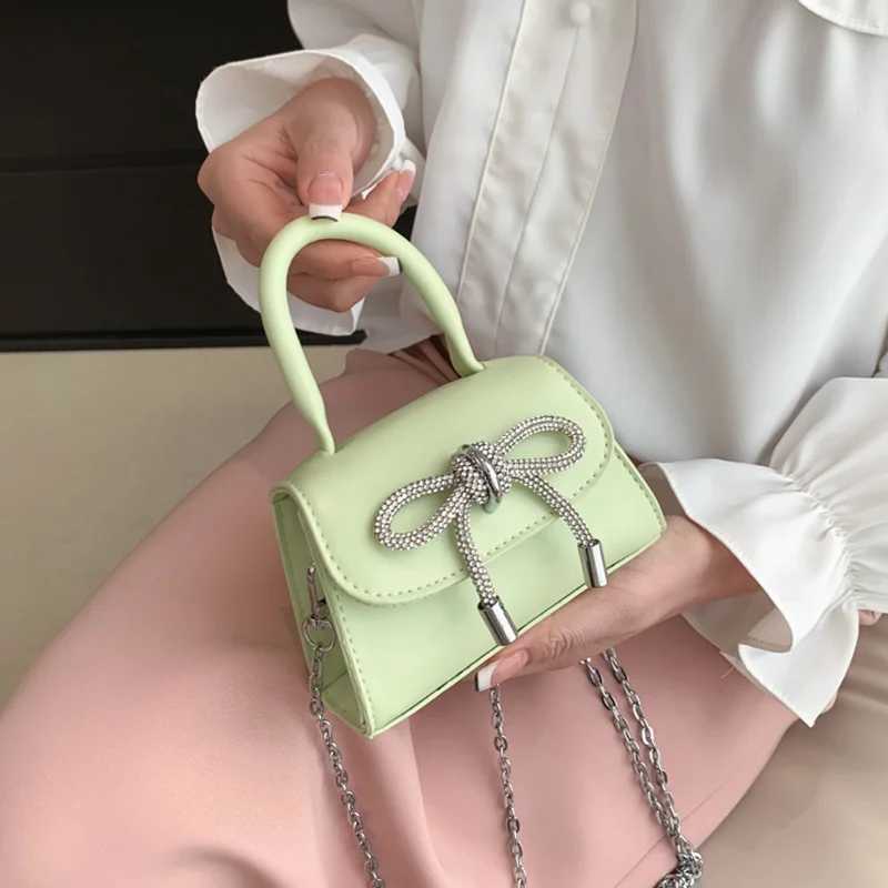 Bow Design Solid Color Mini Shoulder Bag PU Leather Flap Crossbody Bags for Women 2024 Fashion Female Chain Purse and Handbags Z250512