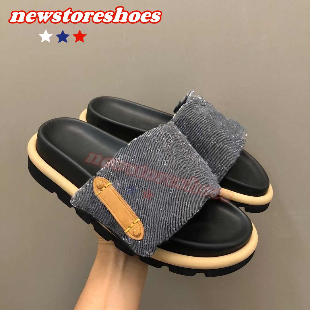Pillow Sliders Designer Sandals Women Flat Mules Pool Slides Men Woman Padded Front Strap Summer Sandale Beach Casual Shoes Black Fuchsia EU45