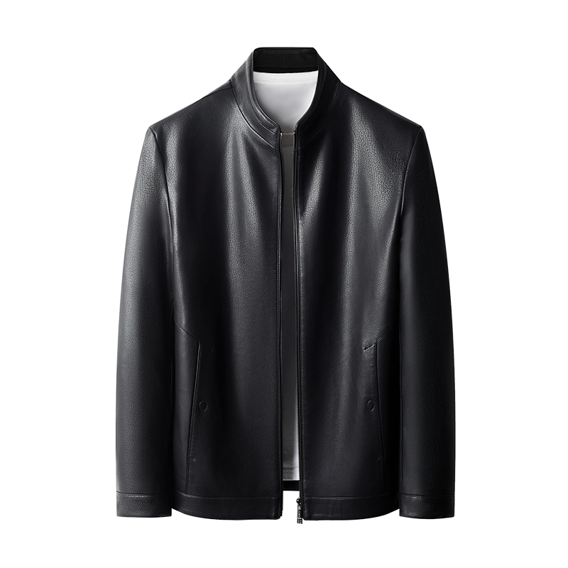 Men's Spring-Autumn Leisure Leather Jacket - Business Ready with PU Material