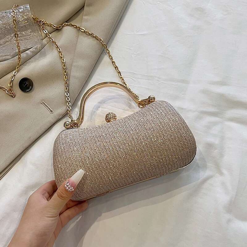 Dinner Bag Chain Evening Dinner Shoulder For Women Handbag Fashion Crossbody Bags Vintage Underarm Bag Satchel Black KQ