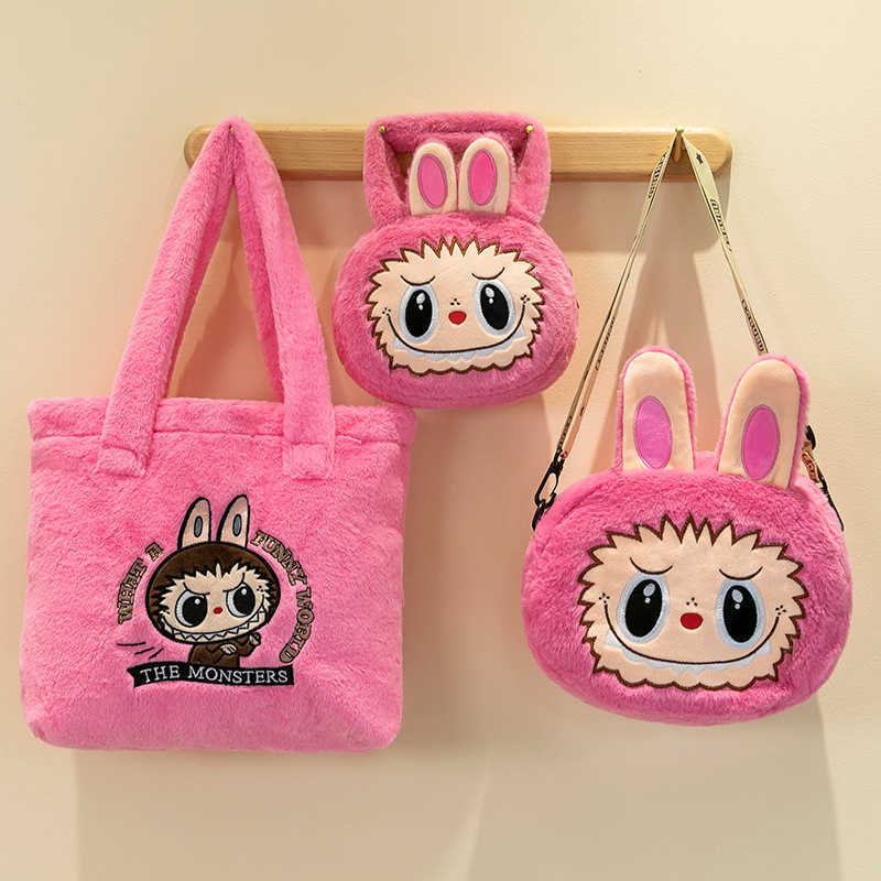 70% off wholesale Labubu Cartoon Backpack Labu Plush Grab hine Doll Playmate Childrens Crossbody Bag Zero Wallet 10A Quality Online