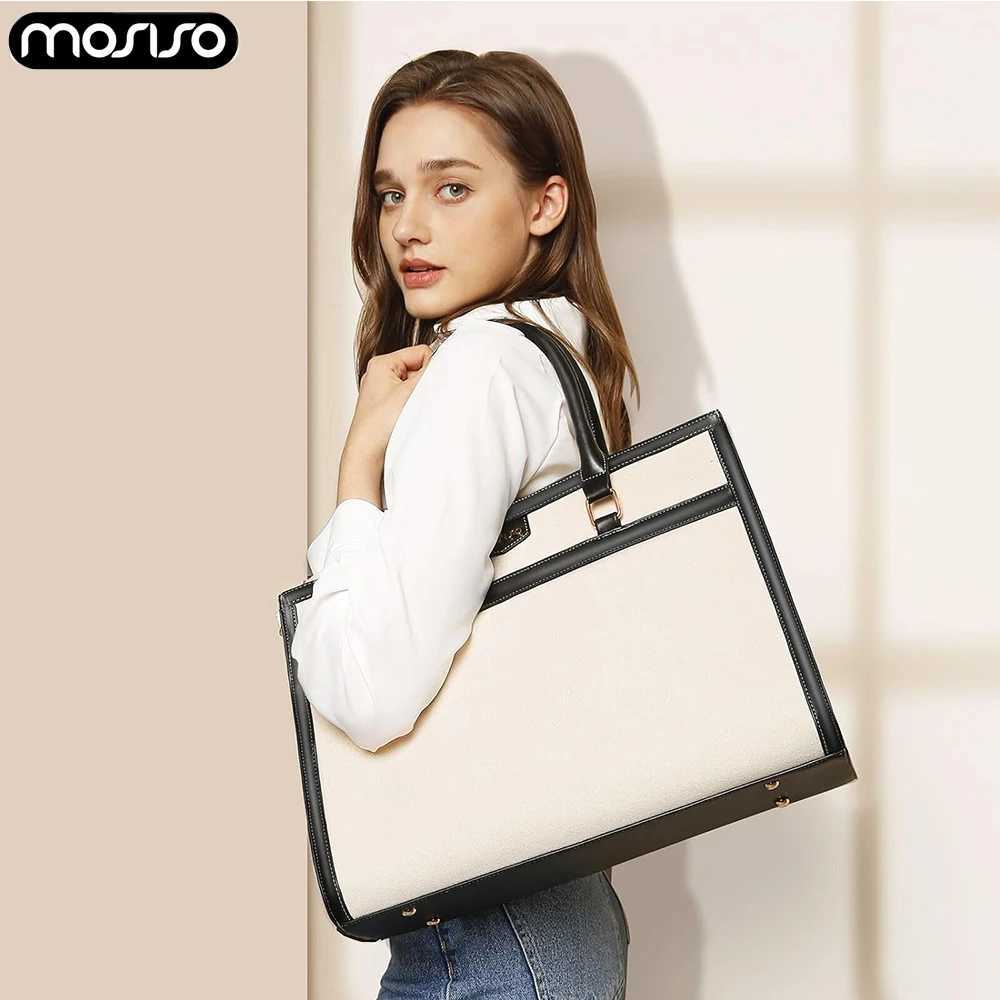 Laptop Bag Canvas Tote Bags Casual Travel Womens Handbag 15.6 inch Laptop Shoulder Messenger Briefcase for Office Work College Z250509