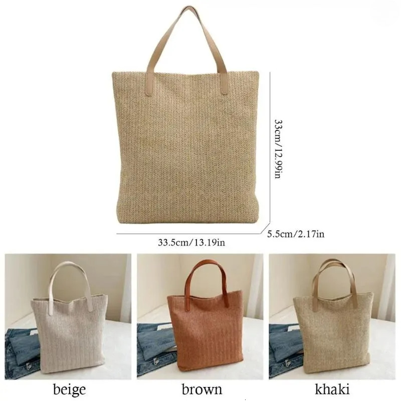 Casual Straw Shoulder Bags | Handmade Braid Large Capacity Rattan Bohemian Tote New Free Delivery Designer Bag