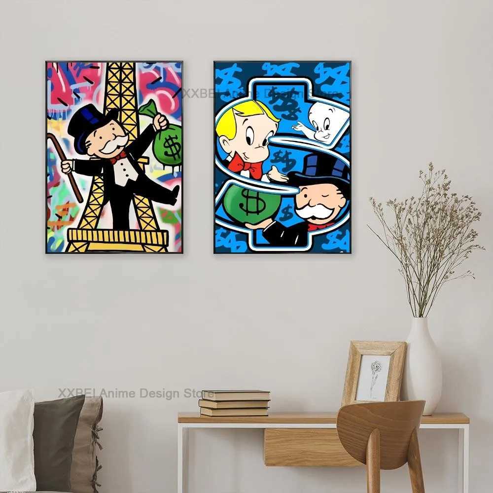1pc Street Graffiti Art Alec Monopoly Poster Sticker Bedroom Study Wall Art Hanging Painting Decor High Quality Printed Matter Y250510