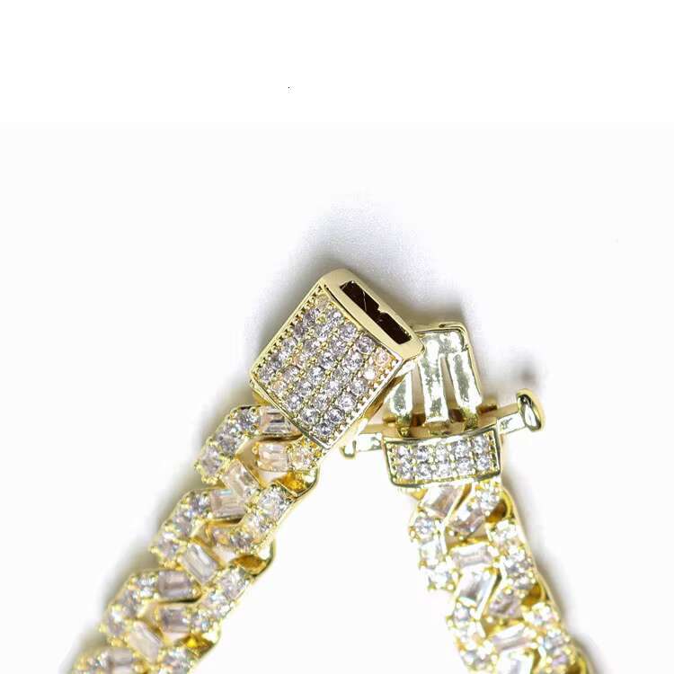 Luxury Hip Hop Bling Men Women Jewelry 15mm Brass Zircon Diamond Iced Out Cuban Link Chain Necklace Bulk Order