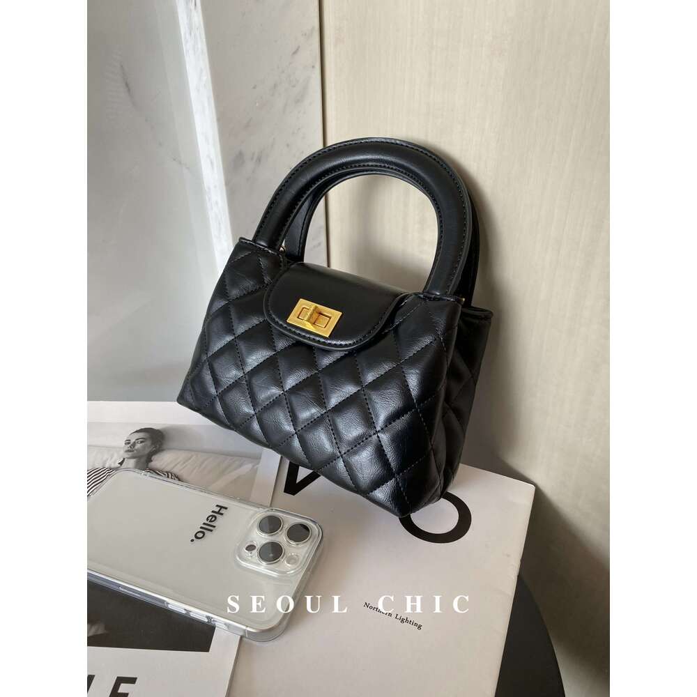 SEOULCHIC high end antique style handbag new car stitching diamond grid single shoulder crossbody chain bag