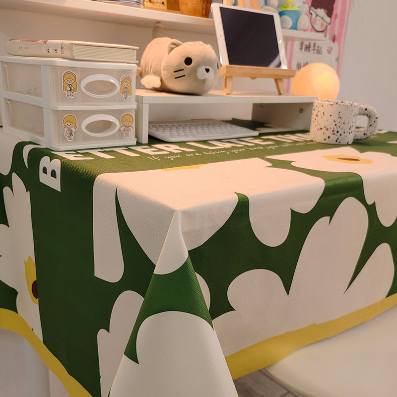 B416 Nordic style tablecloth net red plaid tablecloth student dormitory desk cloth atmosphere tablecloth coffee table decoration cloth ins