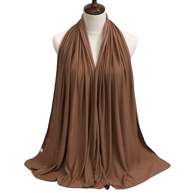 K684 New Modal Mercerized Cotton Soft Women's Long Scarf Solid Color Scarf Elastic Solid Color Silk Scarf