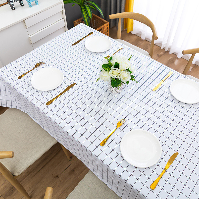 B28 solid color high-grade light luxury tablecloth waterproof, oil-proof, scalding-proof and wash-free ins style 2025 new dining table coffee table ma