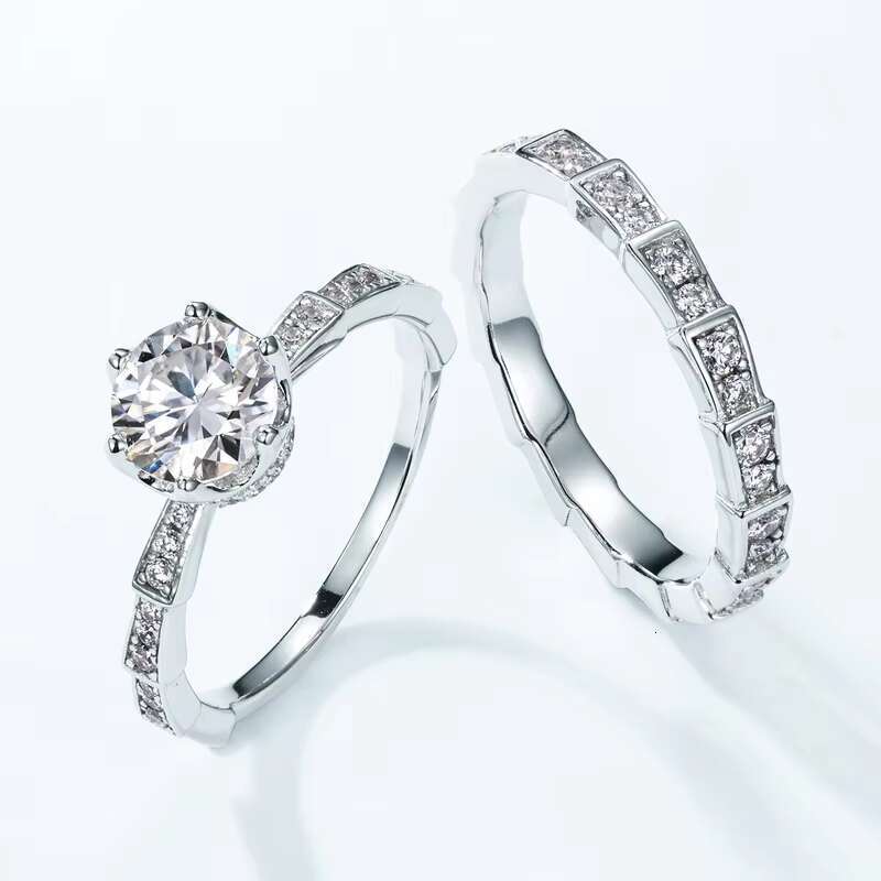 Casey Jewelry 1ct/2ct Classic Six Claw Wedding Engagement Silver Sandstone Ring