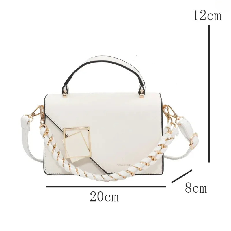 Square Shoulder Bag For Women Solid Leather Crossbody With Chain Strap | Designer Handbag Purse New Free Delivery Designer Bag