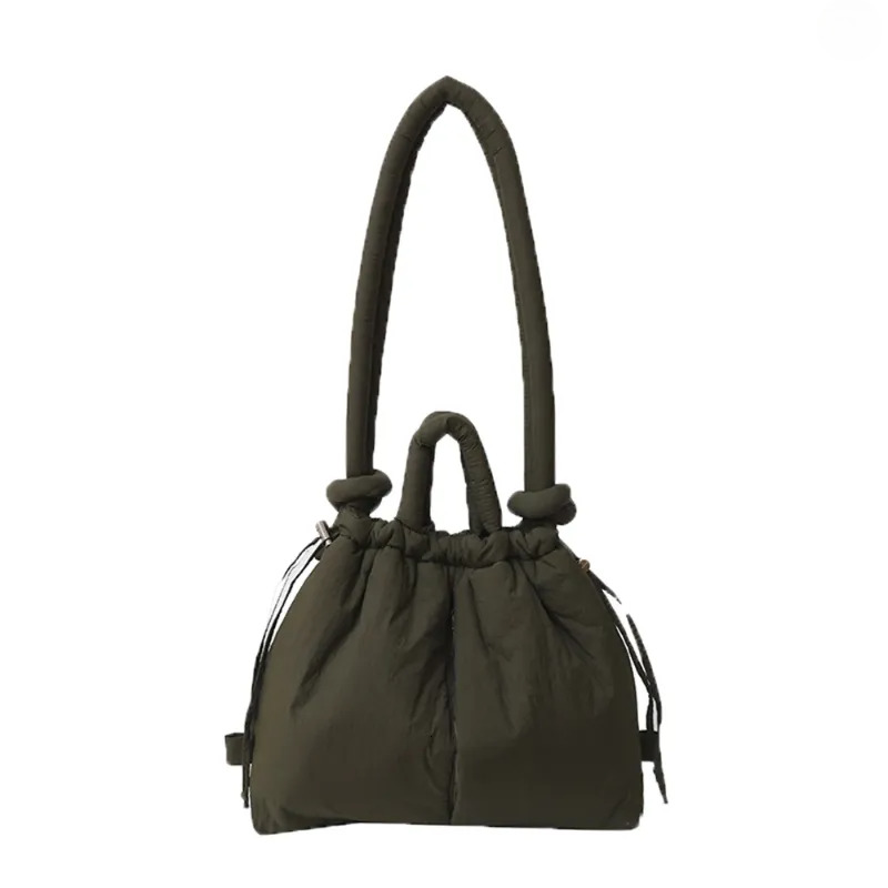 Korean Shoulder Bag - Solid Nylon Knotted Strap Tote Backpack, Large Capacity Casual Portable Crossbody New Free Delivery Designer Bag