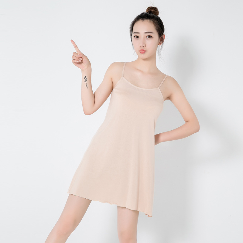 P120 Large size suspender dress loose base thin suspender vest spring and summer inner dress for women