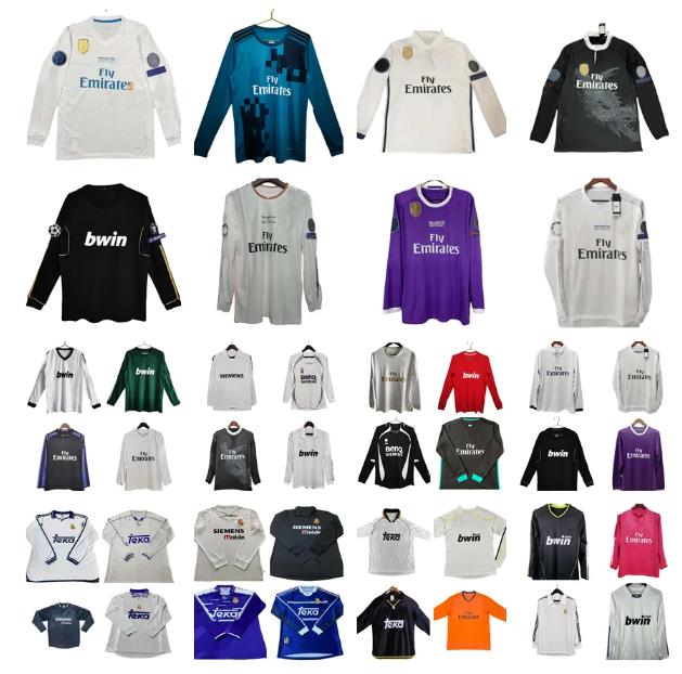 2010 2011 2012 2013 2014 2015 REAL Retro RONALDO Madrids Soccer Jerseys GUTI Ramos 2016 2018 10 11 12 13 14 15 16 RONALDO ZIDANE 2005 2006 2007 Football shirt Long sleeve