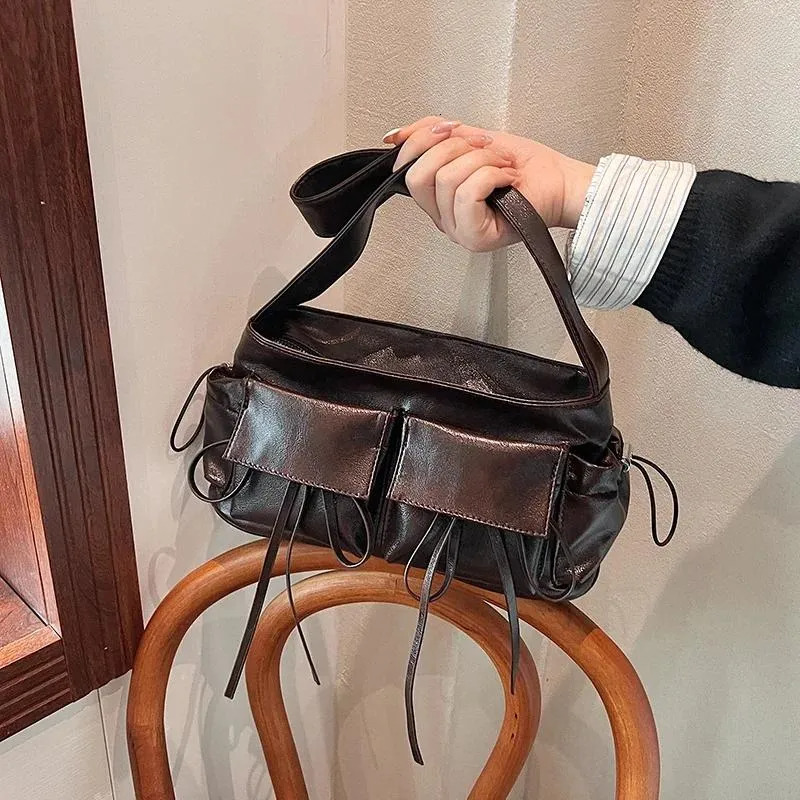Classic Women's Hobo Style Shoulder Bag - Soft Material, Lightweight for Daily Use, Cell Phone Holder, Perfect Ladies Messenger Side Wallet New F