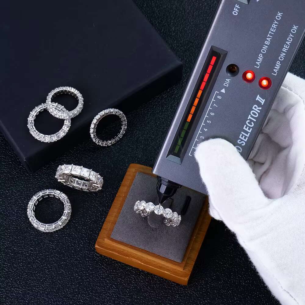 High Quality Fine Jewelry Women Hiphop Iced 3mm 4mm 5mm 6mm Sier Gra Vvs Tennis Dia Mossanite Moissanite Ring