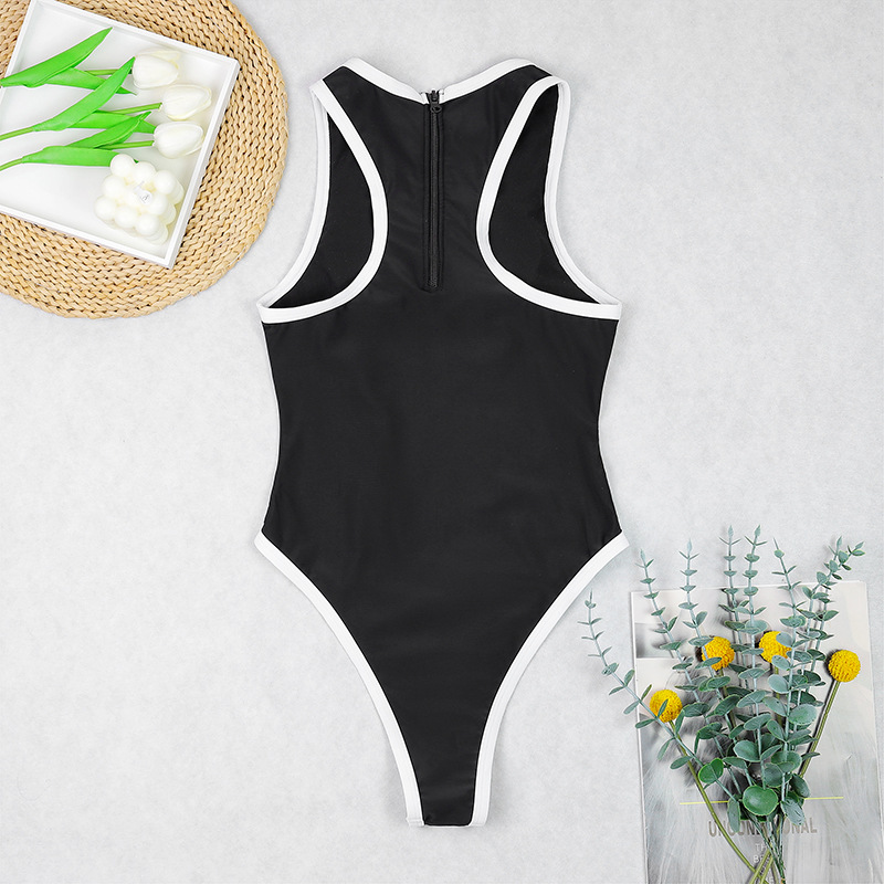 Sexy Women One Piece Swimsuit Female Swimwear 2025 Summer Beach Monokini Bathing Suit Beachwear Patchwork