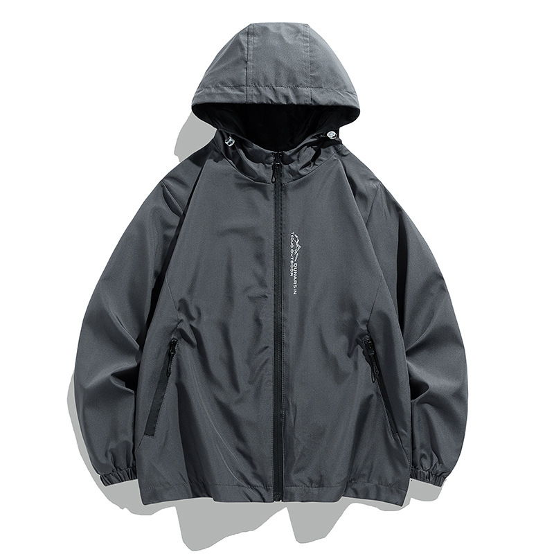 Spring Autumn Windproof and Water Splashing Hooded for Men's Sports, Outdoor, American Style, Functional, High End, Cleanfit Jacket