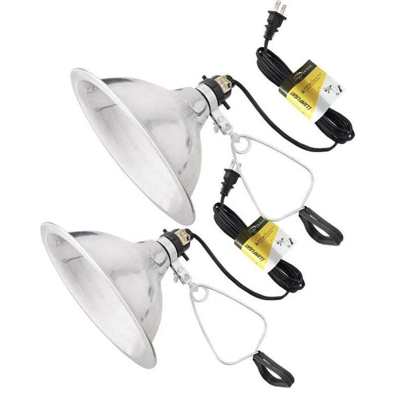 Clamp Lamp Light Aluminum Reflector& 6' Cord up to 150W With 18/2-Gauge 6 Feet Cord, Silver(No Bulb Included)