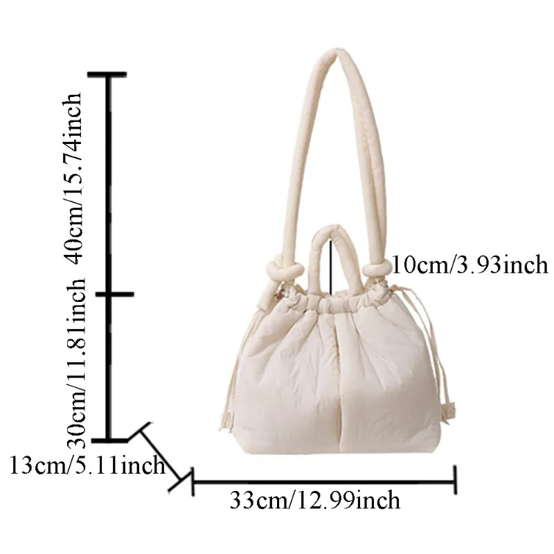 Korean Shoulder Bag - Solid Nylon Knotted Strap Tote Backpack, Large Capacity Casual Portable Crossbody New Free Delivery Designer Bag