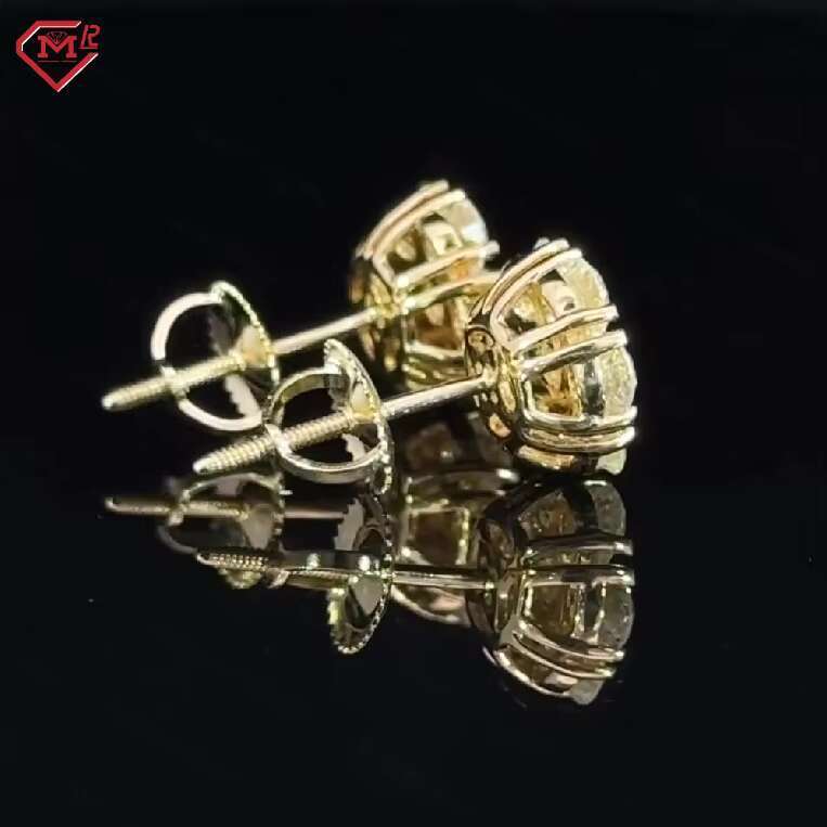 Fine jewelry flower cluster VVS sier screw back silica earrings