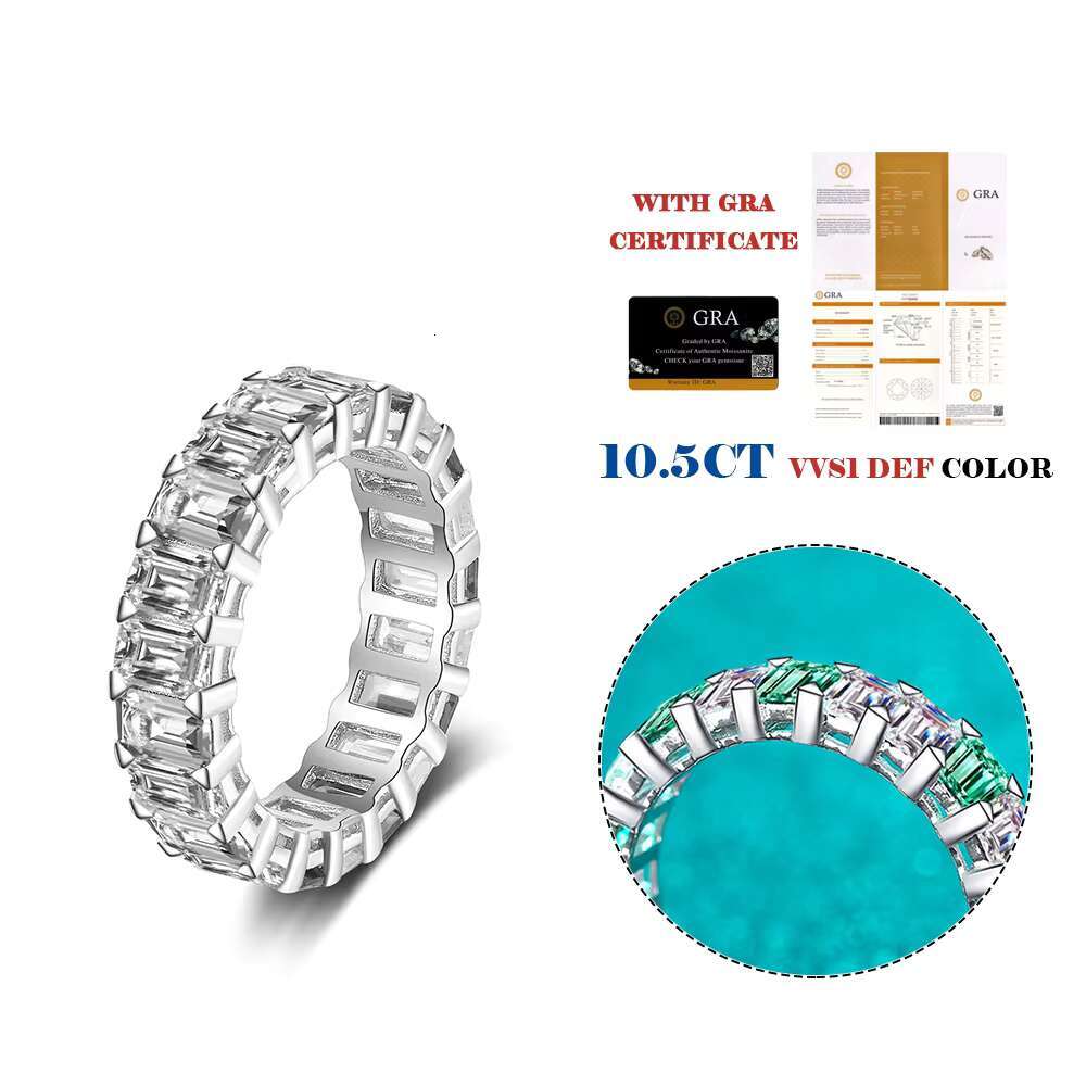 Full Eternity Band Sterling Sier Moissanite Dia Ring