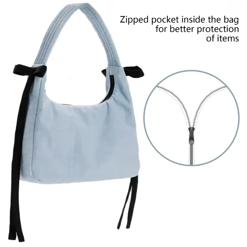 With Zipper - Casual Nylon Bag, Lightweight Korean Tote Bag For Women And Girls Shopping New Free Delivery Designer Bag