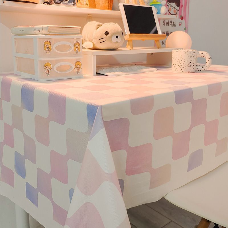B417 Nordic style tablecloth net red plaid tablecloth student dormitory desk cloth atmosphere tablecloth coffee table decoration cloth ins