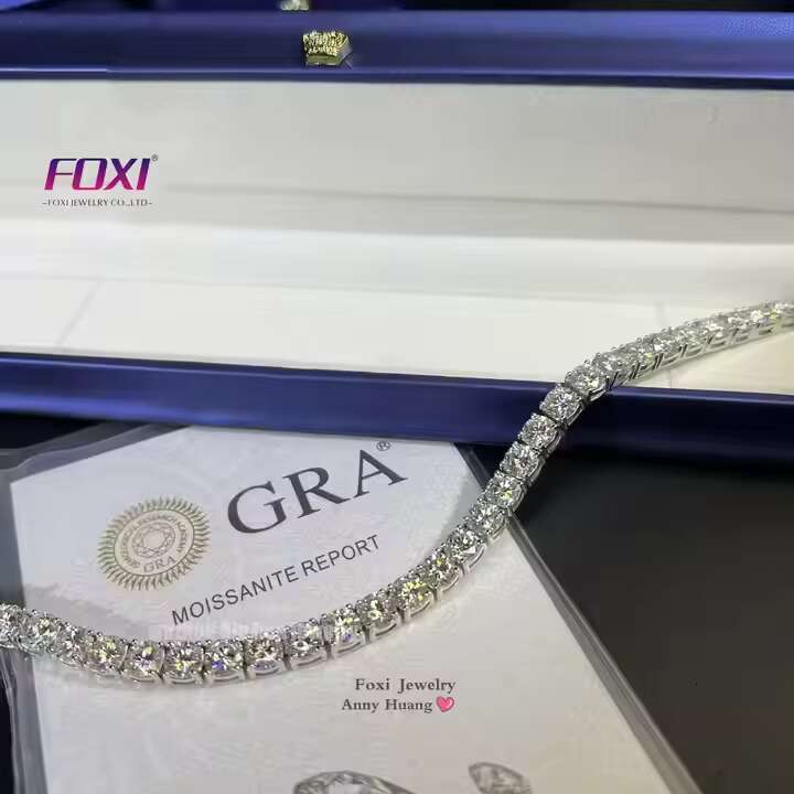 Hip Hop Jewelry Bling Iced Out VVS Moissanite 4mm Tennis Bracelet Best Selling 925 Silver Moissanite Tennis Link Bracelet Women