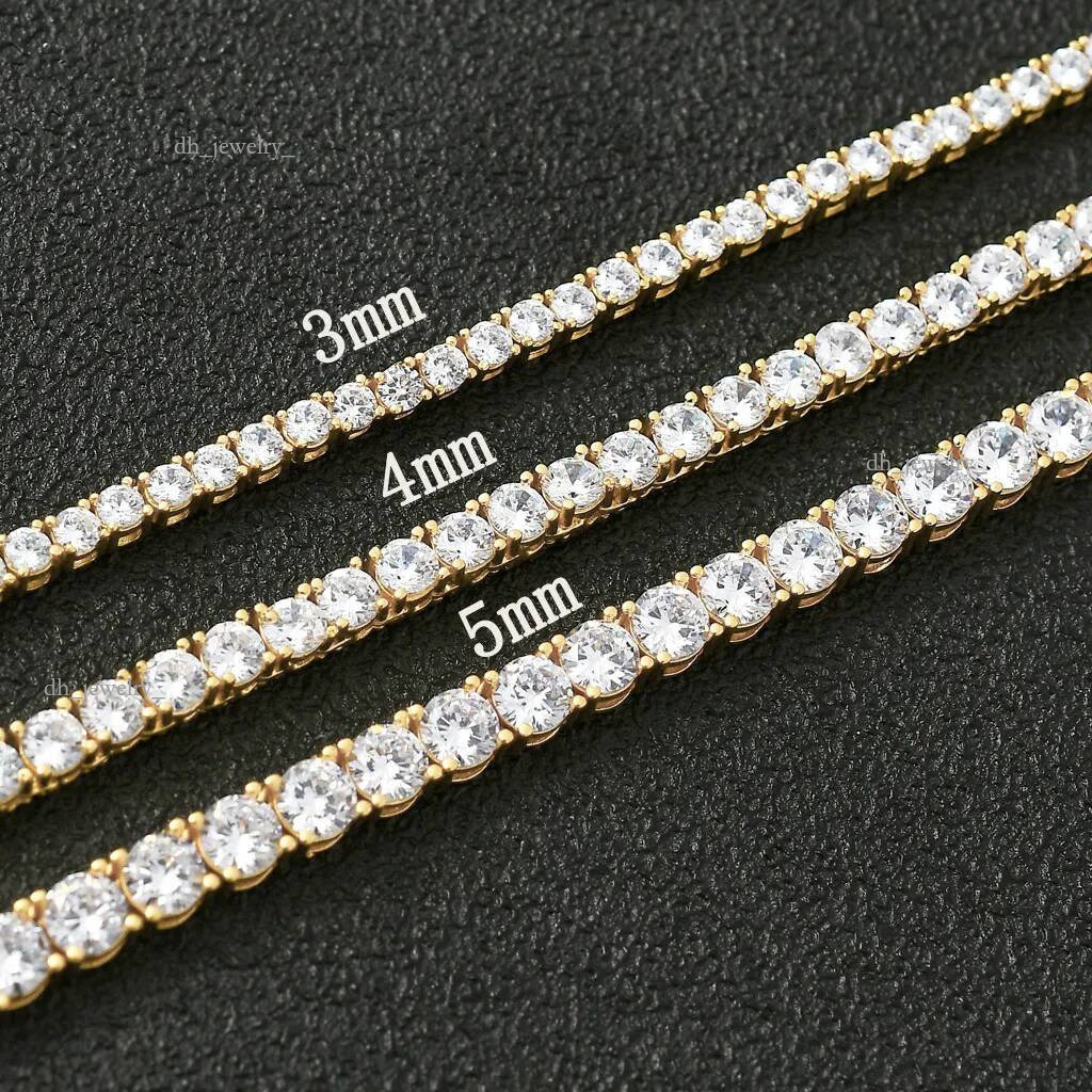 3MM necklace moissanite chain tennis bracelet designer women men gold plated dia choker hip hop fine womens mens jewelry personalize gift