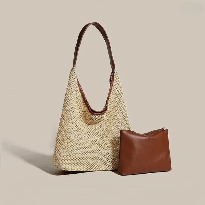 Womens - Summer Shoulder Straw Tote Bag For Casual & Beach Style New Free Delivery Designer Bag