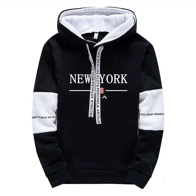 New York Letter Printed Hoodies Sweatpants Men's Autumn Daily Casual Sports Jogging Suit Urban Fashion Streetwear Gym Outfits Designer