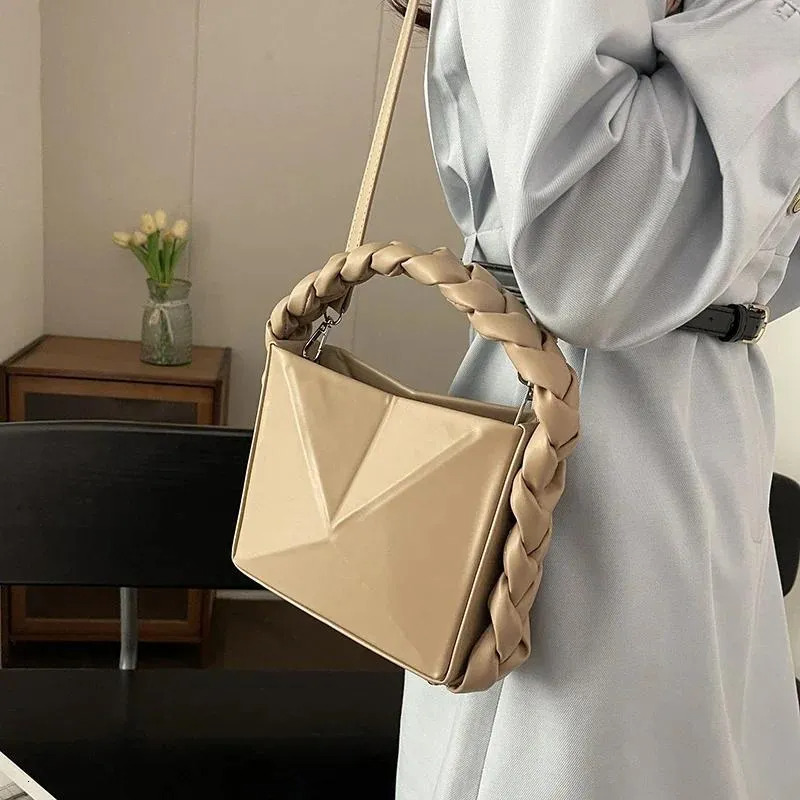 Unique Handbags Women: Square PU Leather Shoulder Bag - Solid Color, Versatile Designer Style Tote For Fashion New Free Delivery Designer Bag