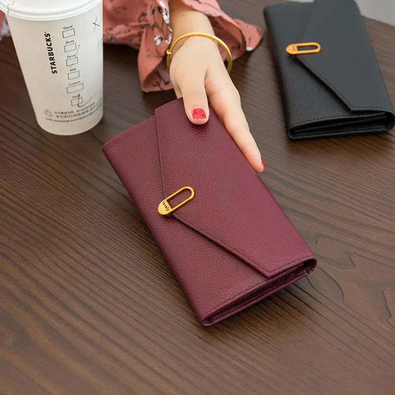 Elegant Long Ladies - Thin Wallet For Women In Genuine Leather With Versatile Change And Phone Case New Free Delivery Designer Bag