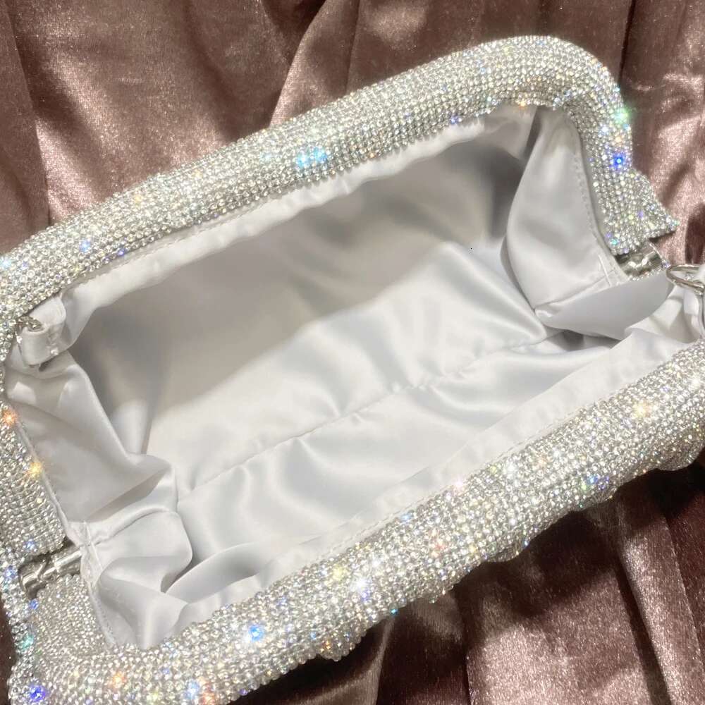 Dinner Bag Shiny Rhinestones Handmade Evening Clutch Bags New Folds Purses And Handbags Wedding Party High Quality KQ